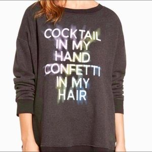 Wildfox Cocktail in My Hand Oversized Sweatshirt
